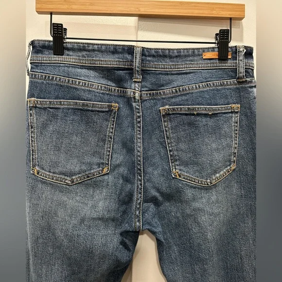 Pilcro High-Rise Embroidered Slim Straight Jeans, Denim Medium Blue - Picture 15 of 16